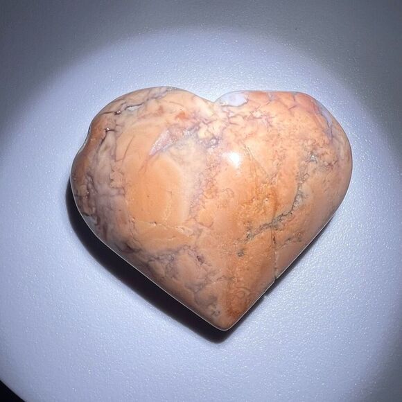 Pink Agate Crystal Heart Carving (#3) - Picture 2 of 10